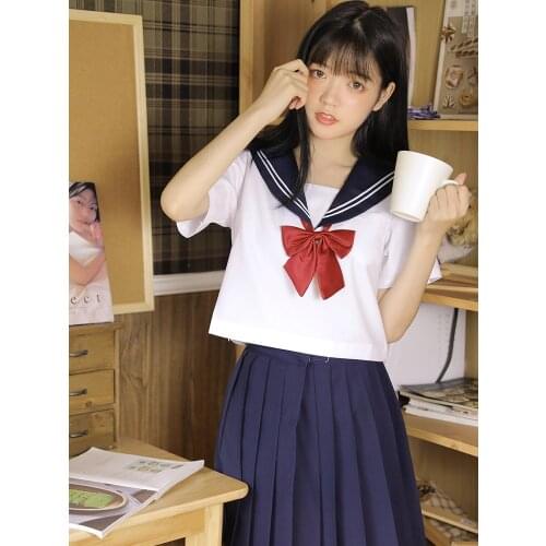 Japanese JK Uniform Skirt Genuine Pleated Skirt Student Business Attire Suit High School Harajuku school girl uniform