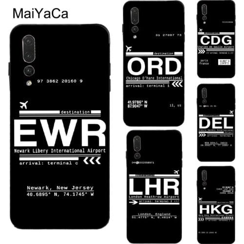 MaiYaCa Funny Airport Code Case For Huawei Honor 10i 7A Pro 7C 8A 8C 8S 8X 9X 9 10 Lite 20 Pro Nova 5T Y6 Y9 Y7 2019