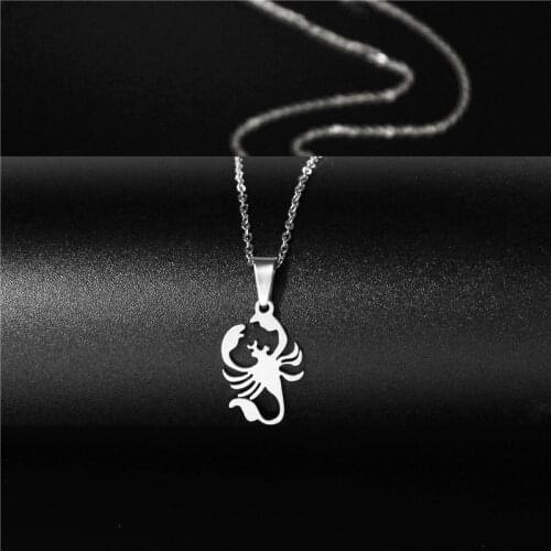 Women Jewelry Stainless Steel Scorpio Long Chain Silver Color Scorpion Pendant Necklace for Men Women Christmas Jewelry Gift
