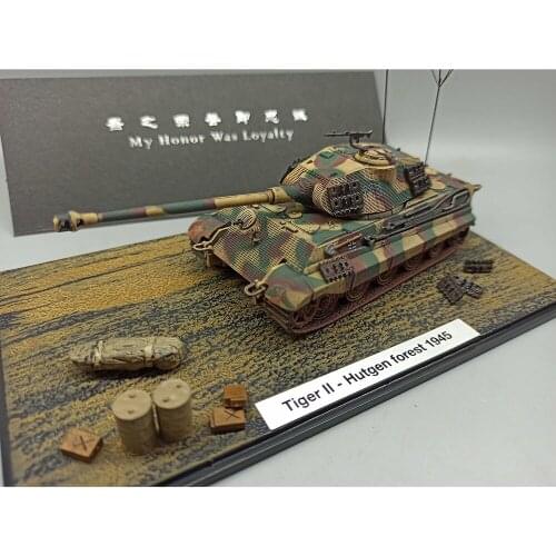 1/72 World War II Hutgen Forest 1945 Germany Tiger II Tiger King Heavy Tank Alloy Metal Diecast Model for Collectible Souvenir