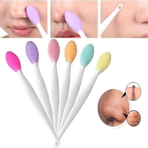 1PC 6 Colors Soft Skin-Friendly Face Clean Silicone Brush Blackhead Removal Facial Cleansing Massager Brush Handheld Exfoliator