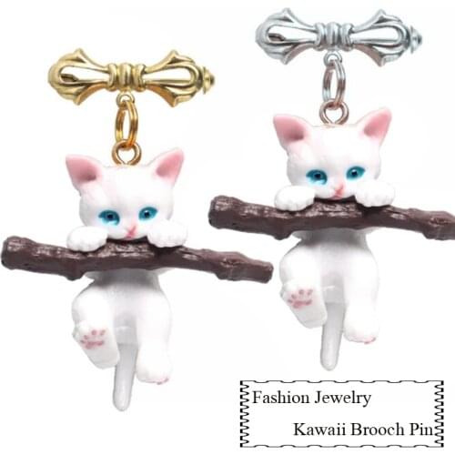 2021 Trendy Cute 3D Cat Brooch pin Fashion Jewelry Women Girl Clothes Bags Decorations Brooches Pins Corsage Gift