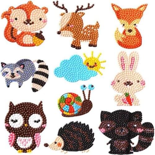 New Easy Diamond Painting Kits for Kids 5D DIY Diamond Kits Paint by Numbers Handmade Sticker Arts and Crafts for Children