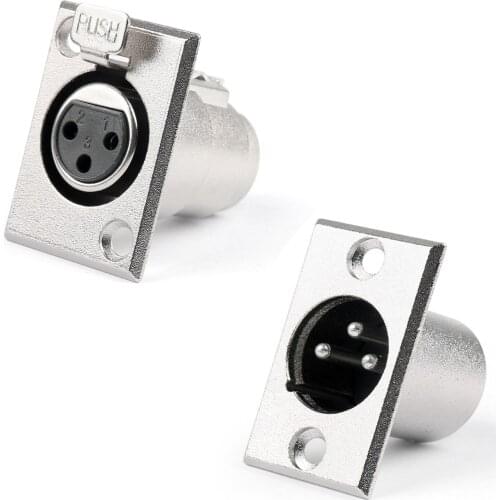 Artudatech 100Pcs XLR 3Pin Female Male Socket Metal Panel Mount Chassis PCB Socket For Microphone Connector Jack Parts