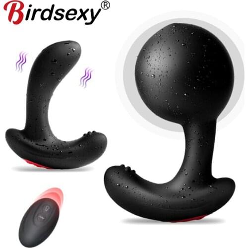 Wireless Remote Control Male Prostate Massager Inflatable Anal Plug Vibrating Butt Plug Anal Expansion Vibrator Sex Toys For Men