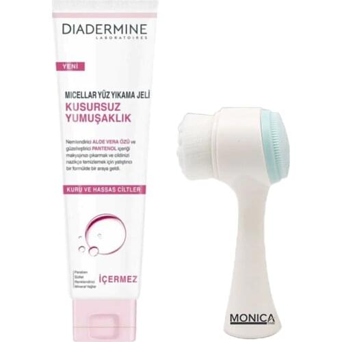 Diadermine Kusursuz Yumuşaklık Yüz Temizleme Jeli + Monicatime Yüz Temizleme Fırçası