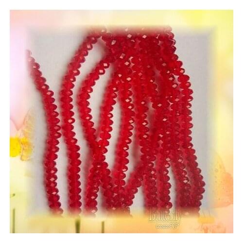 Deep Siam 3mm 4mm Glass Crystal Beads Faceted Rondelle Shining Bead Spacer best necklace making