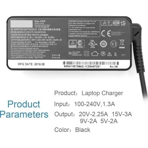 Huiyuan 45w USB-c Charger fit for lenovo ThinkPad T590 T580 T495s T495 T470s T470 E490s