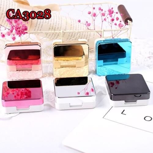 Pocket Contact Lenses Case with Mirror Painted Reflective Convenient Travel Kits for Eyewear CA3028