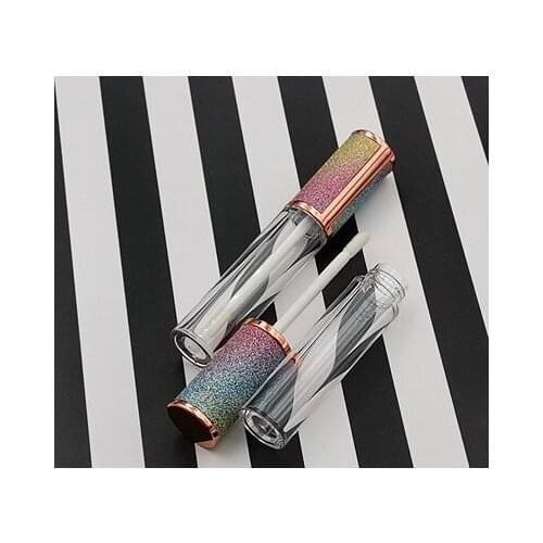 Cosmetic Container Packaging Rainbow Color Cap Empty Clear Tube 6ml Lip Gloss Tube With Wand 10/30/50pcs Lipstick Lip Oil Box