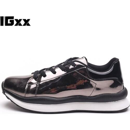 IGxx Mens Sneakers Large Size Mens Camouflage Lace-up Casual Balance New Zapatillas Hombre Genuine Leather Shoes Black