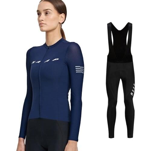 MAAP Spring/Autumn Cycling Long Jersey Pants Shirts Suits Maillot Women Ciclismo Sleeve Quick Dry MTB Bike Clothing Sets Wear