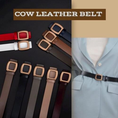 Small waist suit cowhide belt blazer woman all-match decorative accessories with overcoat leather black brown wide leather belt