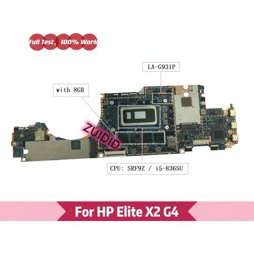 EPM20 LA-G931P For HP Elite x2 G4 laptop motherboard WITH i5-8365U CPU 8GB RAM mainboard 100% test OK