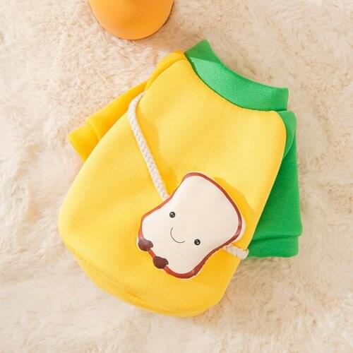 Cute Toast Dog Clothes Spring Autumn Warm Sweater For Small Dogs Teddy Chihuahua Puppy Two Legged Sweatshirt Winter Cat Coat Pug