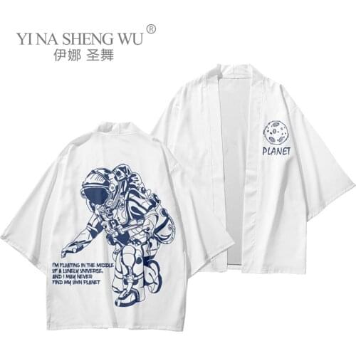 Men Three Quarter Sleeve Pants Top New Style Suits Japanese Kimono Summer Printing Japan Harajuku Yukata Cardigan Asian Costumes