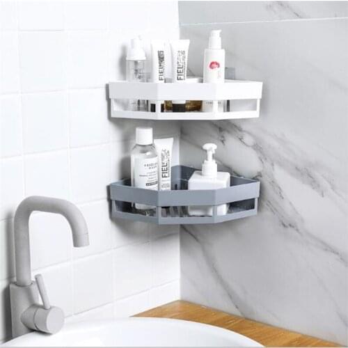 Wall Mounted Storage Rack Seamless Shower Shampoo In The Corner Of The Bathroom Space Saving Storage Rack