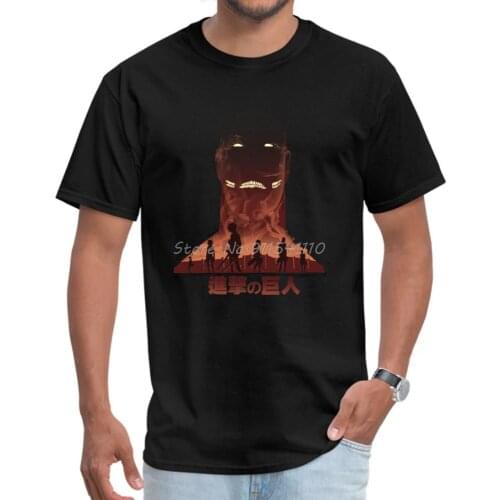 Attack On Titan T Shirts for Men Personalized Summer Fall Tops Shirts Short Sleeve Funky Tops Men Cotton Tees Streetwear
