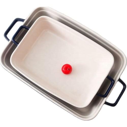 Wholesale bakeware set ceramic baking dish rectangle bread bake set porcelain cake rectangular baking pan