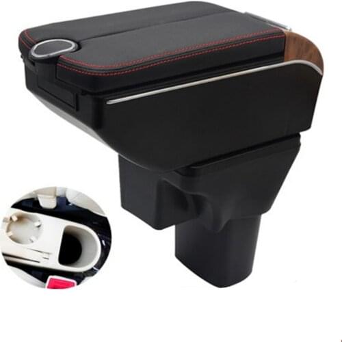 For Accent Armrest Box 2006-2011 Double doors open 7USB Centre Console Storage Box Arm Rest
