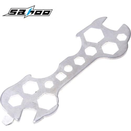 SAHOO 15 in 1 Bicycle Cycling Bike Wrench Steel Hexagon Spanner Repair Tool Kits Multifunction Wrench Flat Spanner