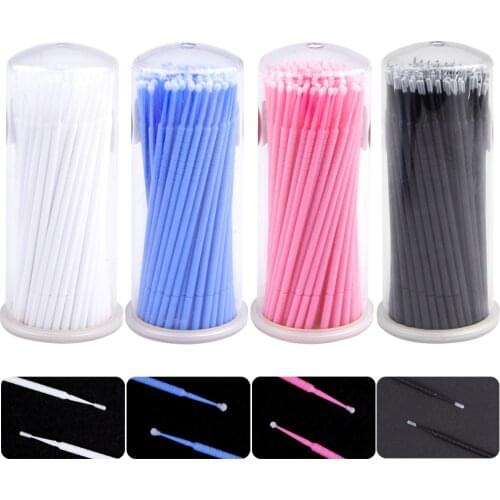 100PCS/Lot Eyelash Brushes Disposable Microbrush Eyelashes Micro Cotton Swab Individual Eyebrow Sticks Eyelashes Applicator