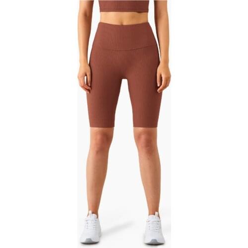 8" CAMEL TOE PROOF RIBBED Training Biker Sports Shorts Women High Waist Squat Proof Gym Yoga Workout Fitness Knee Length Shorts