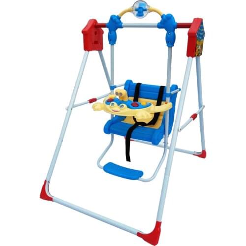 Metal Pipe Folding Baby Swing with Music Rocker Multi-functional Baby Swing Chair Indoor and Outdoor Swing for 0-36 Months Baby