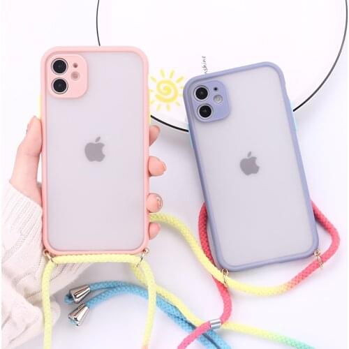 Camera Protection Phone Case Crossbody Necklace Cord Lanyards Rope For iPhone 6 7 8 Plus X XR XS 11 Pro Max SE Shockproof Cover