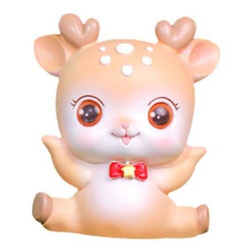 ZOCDOU 1 Piece Cartoon Creative Cute Deer Small Statue Little Figurine Crafts Figure Ornament Miniatures