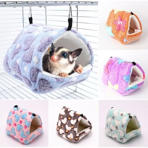 1PC Small Pet Warm Nest House Guinea Pig Hanging Bed Winter Sleeping Bag Hamster Hammock Pet Supplies