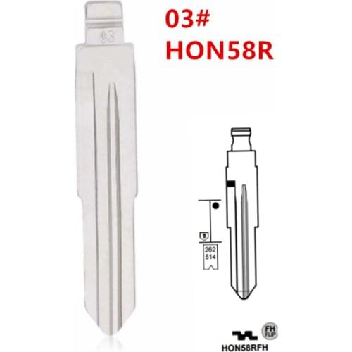 10pcs 03# HON58R HON58RFH right side Metal Uncut Blank Flip Remote Key Blade For HOnda for keydiy KD xhorse VVDI JMD