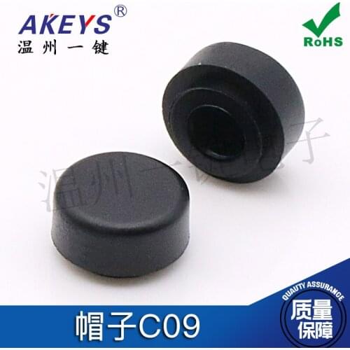 100pcs C09 Tact switch cap 6.4*3.4 round hat Power reset cap