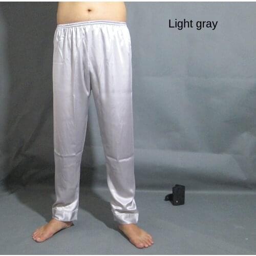 2020 Summer Plus Size Satin Silky Sleepwear Sleep Trousers Loose Casual Night Bottoms Sleep Bottoms Men Pajama Lounge Pants
