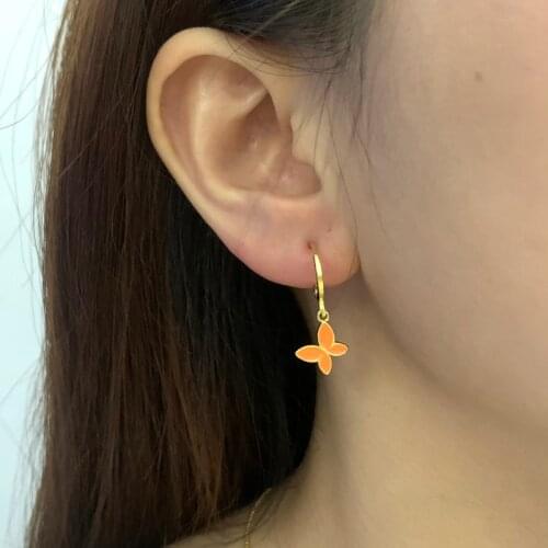 2021 New Fashion Butterfly Dangle Earrings Women Simple Trendy Gold Color Dainty Drop Earrings For Women Jewelry Gift