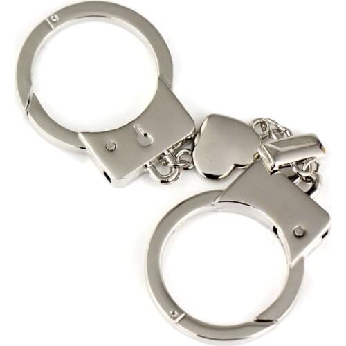 3D handcuffs keychain cute key ring for women manacle key chain key holder innovative sleutelhanger chaveiro llaveros mujer