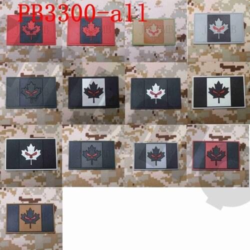 3D PVC Patch Canada Red Maple Skull Flag