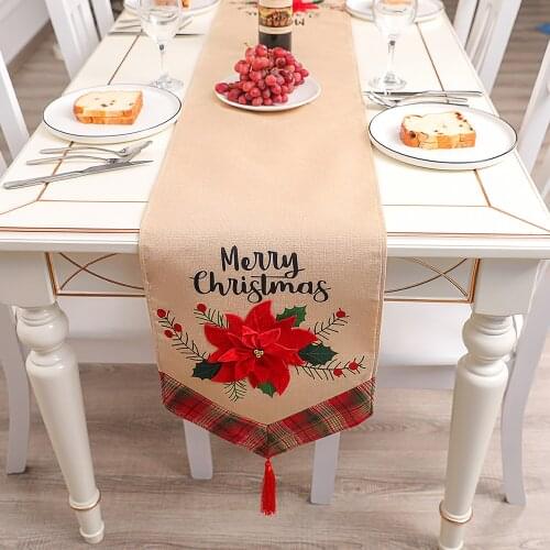 3D Christmas Table Runner Mat Christmas Decorative Tablecover Xmas Table Linens Tablecloth Decoration Home Party Holiday Decor