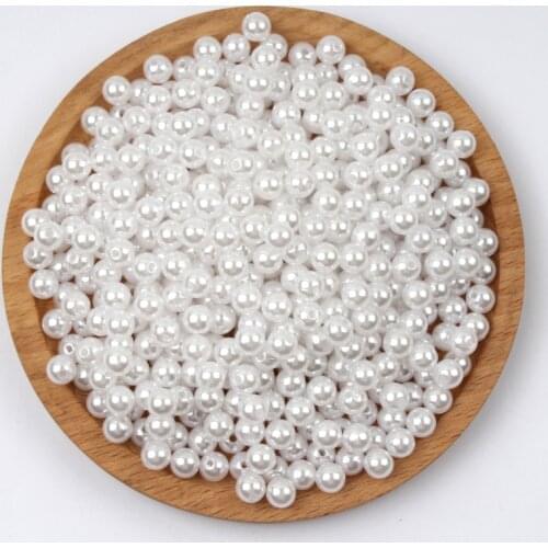 4/6/8/10/12/14mm Garment Pearls Beads Imitation White Pearls Round Loose Beads For Jewelry Making DIY Clothing Bags shoes Craft