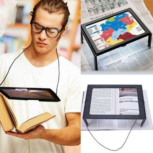 A4 Full Page Large 3X Table Hands Free Desk Foldable Magnifying Glass Magnifier For Reading Sewing Knitting Reading Glass