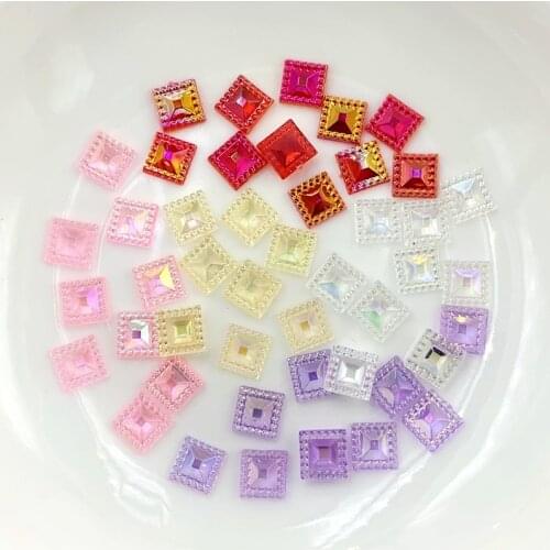 Square Shape Nail Art Aacrylic Diamond 200 Piece/Batch 6x6mm Flat Back AB Stone 3D Nail Decoration Jewelry Accessories