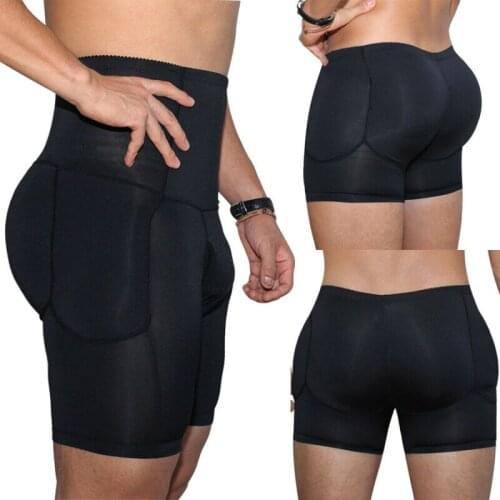 Mens Boxers Body Shaper Underwear Padded Hip Enhancer Booty Booster Seamless Butt Lifter Bodyshorts Shapewear Swimwear