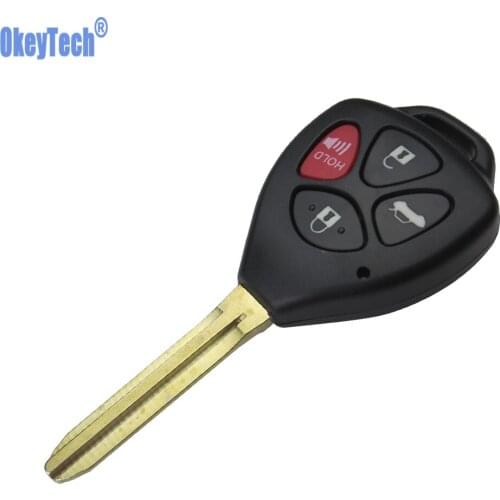 OkeyTech 4 Buttons Remote Car Key Shell Case Fob Replacement For Toyota Camry Avalon Corolla Matrix RAV4 Venza Yaris Uncut Blade