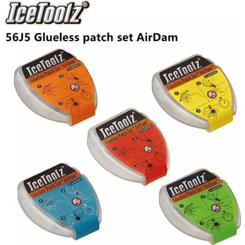 IceToolz 56P6 Glueless patch set AirDam Bicycle Repair Tools ICE TOOLZ, Flat Tire Repair Kit Tool Patch Rubber Portable