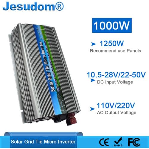 1000W Grid Tie Inverter for 18V Solar Panel MPPT Function DC 10.5~28V to AC 220/110V Pure Sine Wave Micro On Grid Tie Inverter