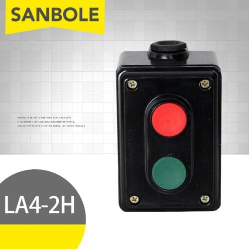 LA4-2H Push Button Switch With Protective Box Control Two Position 2NO 2NC Double Red Green Buttons IP40