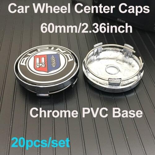 2pcs 60MM Car Wheel Center Caps 2.36" PVC Wheel Hub Caps Blue White/Alpina for Bmw E60 E90 F10 F30 F15 E63 E64 E65 E86 E89
