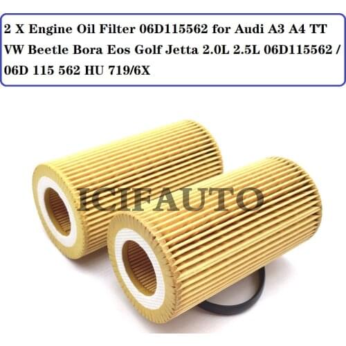 Engine Oil Filter 06D115562 for Audi A3 A4 TT VW Beetle Bora Eos Golf Jetta 2.0L 2.5L 06D115562, 06D 115 562 , HU 719/6 x