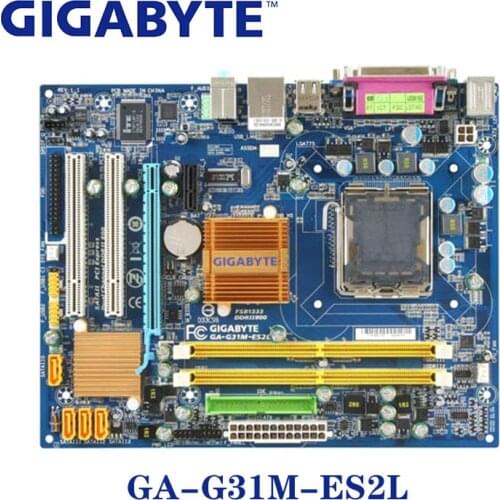 LGA 775 G31 DDR2 Gigabyte GA-G31M-ES2L 100% Motherboard USB2.0 4G G31M ES2L Desktop SATA II Systemboard G31M-ES2L PCI-E X16 Used