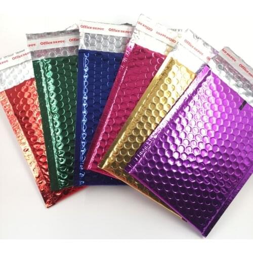 Metal color bubble packaging envelope packaging bag has rich metallic luster and color to choose from